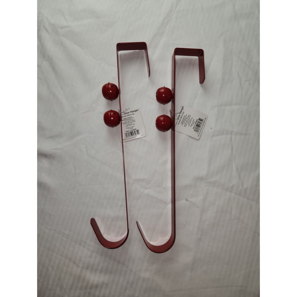 2 -set Christmas door hanger red 14"